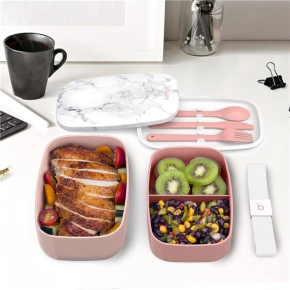 NEW - All-in-One Lunch Box - Modern Style and Design Includes 2 Containers - Picture 4 of 7